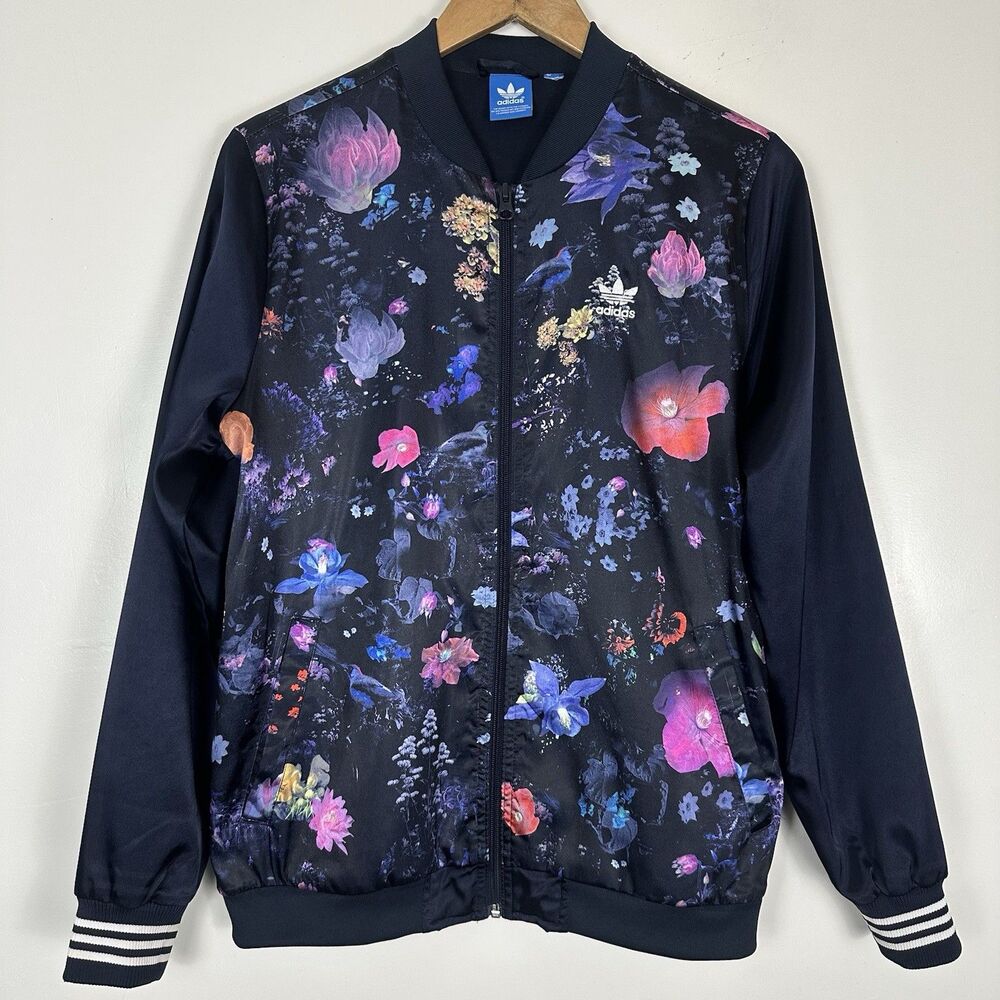 Rare Adidas Farm Rio Trefoil Poisonous Garden Track Satin Bomber Jacket Womens M